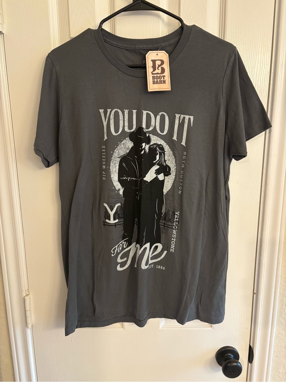 Yellowstone You Do It For Me Shirt XL Charcoal Gray Rip Wheeler Beth Dutton NWT